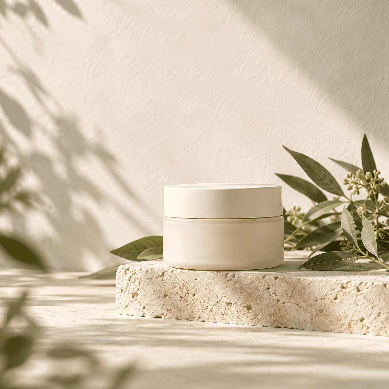 Sample cream ad creative with editable headline and call to action